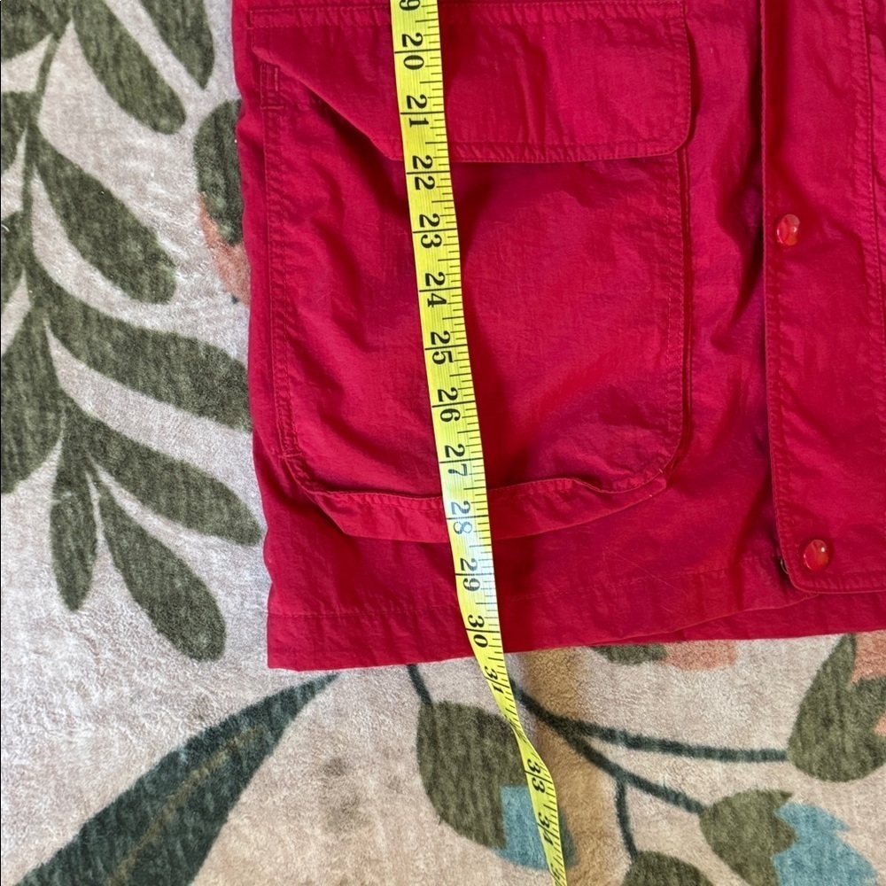 Vtg Eddie Bauer Rain Wind Jacket Mens L Red Hooded Lined Packable Lightweight - Picture 10 of 10